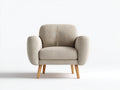 Poltrona - tessuto-legno - 86x78x82 cm - beige-marrone - design moderno