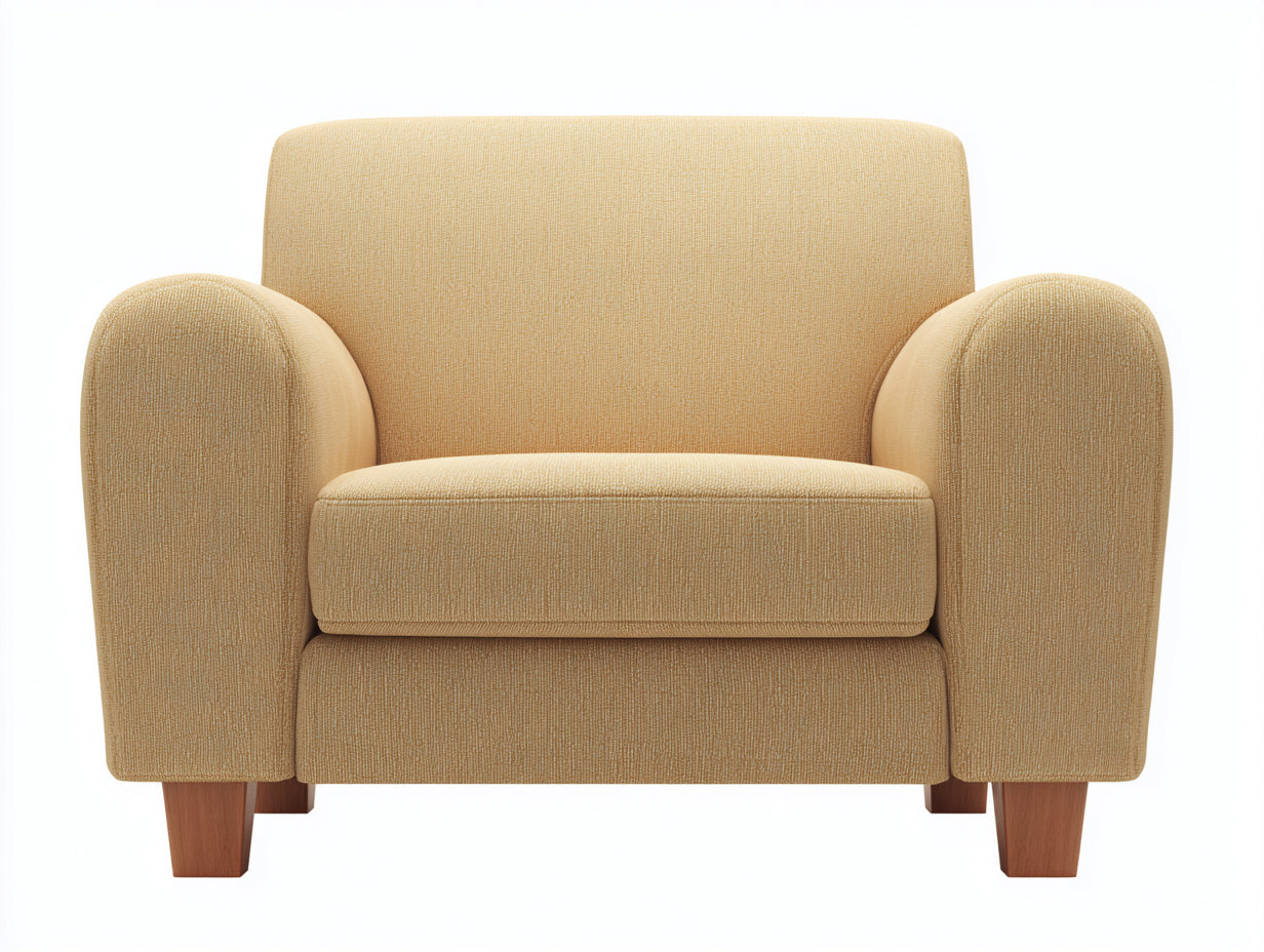 Poltrona - tessuto-legno - 91x81x83 cm - beige-marrone - design moderno