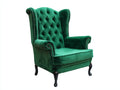 Poltrona - velluto-legno-metallo - 84x80x105 cm - verde-nero-oro - design classico capitonné