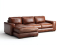 Divano angolare - pelle - 272x170x87 cm - marrone - contemporaneo