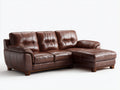 Divano angolare - pelle - 265x165x92 cm - marrone - moderno