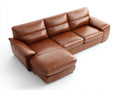 Divano angolare - pelle - 276x176x90 cm - marrone chiaro - moderno