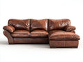 Divano angolare - pelle - 273x169x89 cm - marrone - classico