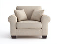 Poltrona - tessuto-legno - 108x80x83 cm - beige-marrone - design classico moderno