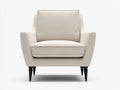 Poltrona - tessuto-legno - 88x80x86 cm - beige-nero - design classico moderno