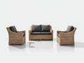 Divani da esterno - Rattan sintetico-Tessuto - 126x72x84 cm - Marrone naturale-Grigio scuro - Design moderno