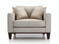 Poltrona - tessuto-legno - 112x82x84 cm - beige-marrone - design moderno classico