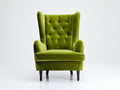 Poltrona - velluto-legno - 82x78x101 cm - verde-nero - design capitonné classico