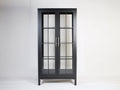 Librerie - Legno-Vetro-Metallo - 96x38x182 cm - Grigio scuro-Argento - Moderno