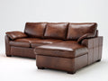 Divano angolare - pelle - 268x172x91 cm - marrone - classico
