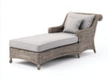 Lettino prendisole - Rattan sintetico-Tessuto - 176x78x86 cm - Grigio naturale-Grigio chiaro - Stile provenzale
