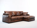 Divano angolare - pelle - 288x176x86 cm - marrone - moderno