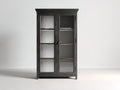 Librerie - Legno-Vetro-Metallo - 104x39x178 cm - Grigio scuro-Bronzo - Classico